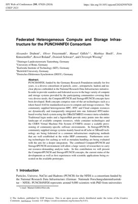 PDF Document Cover - Federated Heterogeneous Compute and Storage Infrastructure for PUNCH4NFDI
